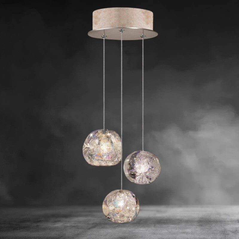 Nature-inspired round crystal Chandelier