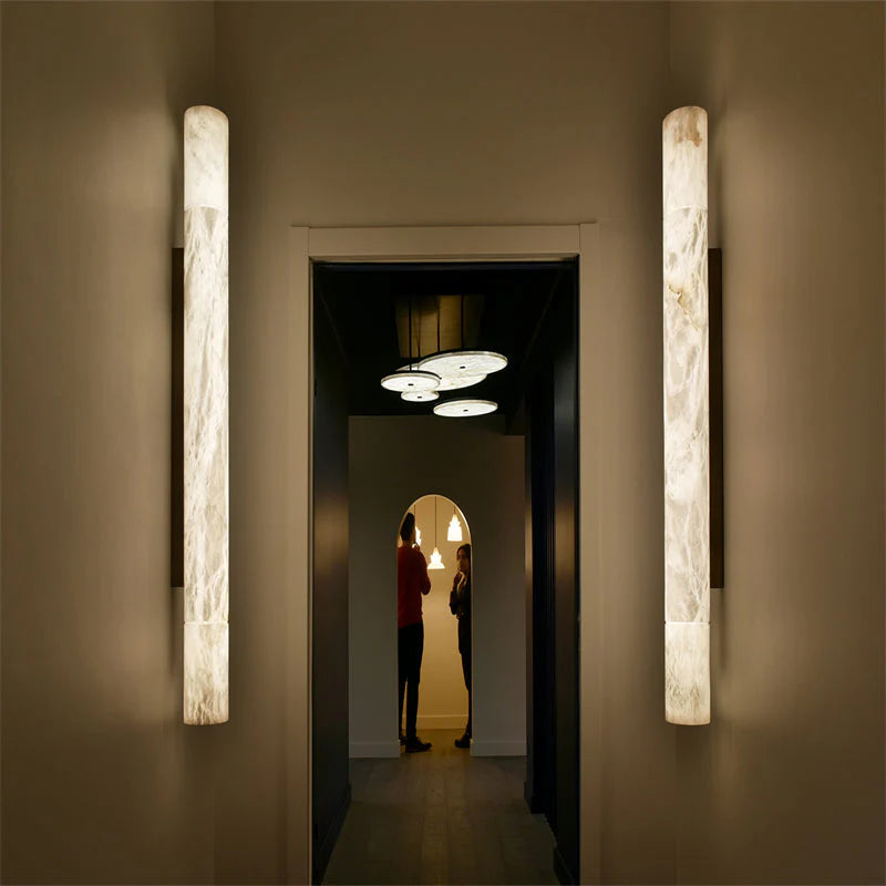 Garron Modern Alabaster Linear Wall Sconce 3'', 4.7''