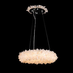 Amber Kandace Round Rock Crystal Pendant Light Modern Chandelier for Living Room 24'', 31.5'', 40'', 47''