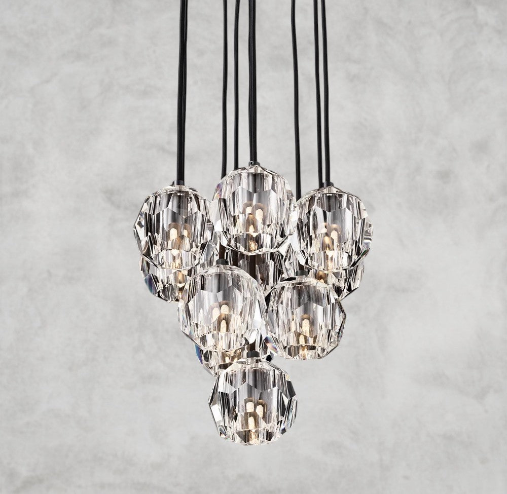 Boule De Cristal Clear/ Smoke Glass Round Cluster Chandelier 14", 19", 24", 30", 40"