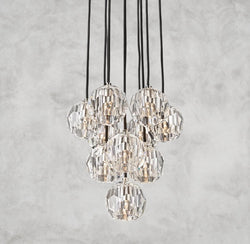 Boule De Cristal Clear/ Smoke Glass Round Cluster Chandelier 14", 19", 24", 30", 40"
