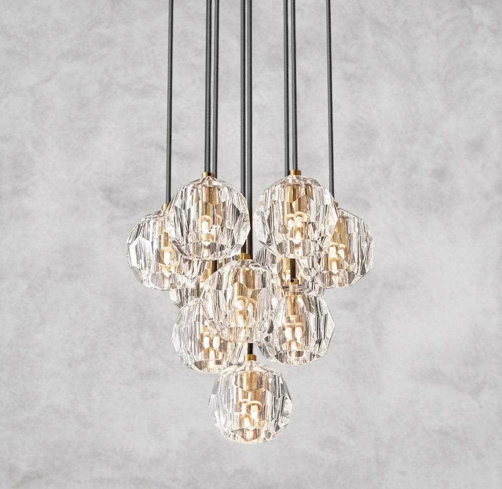 Boule De Cristal Clear/ Smoke Glass Round Cluster Chandelier 14", 19", 24", 30", 40"