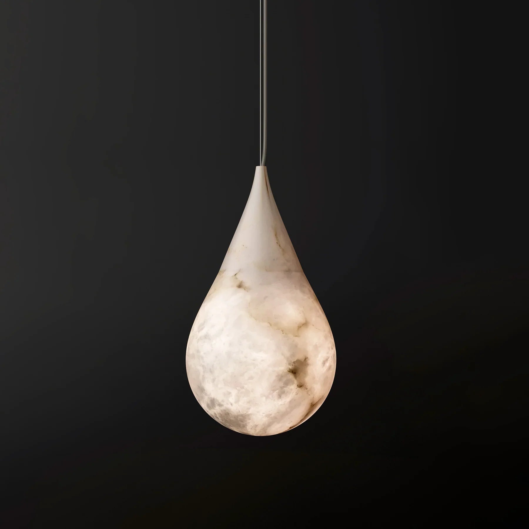 Hailey Alabaster Raindrop Pendant Lighting, Dining Table Pendant 4.25