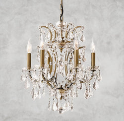 19th C. Rococo Iron & Crystal Round Chandelier 18", 28", 33", 40", 60", 101"