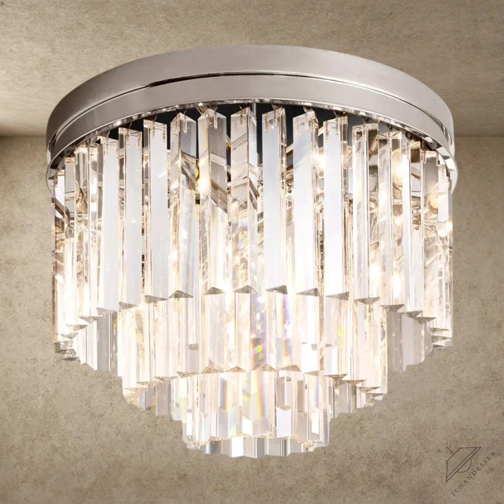 Nickel / 20" 1920s Odeon Flushmount 20"