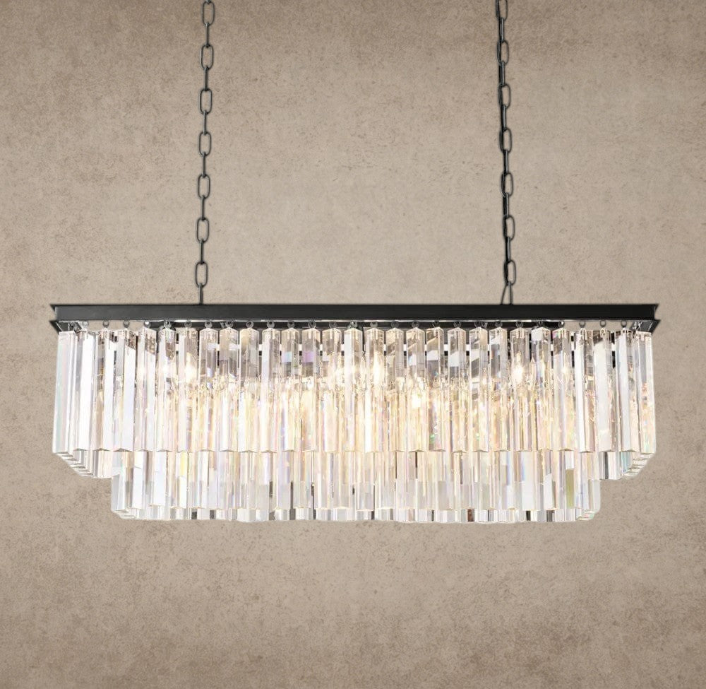 40" / Bronze 1920S Odeon Rectangular Chandelier 40", 49", 59"