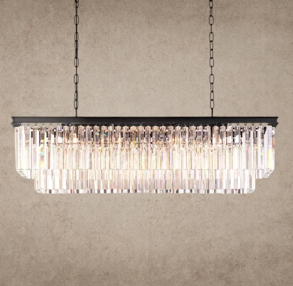49" / Bronze 1920S Odeon Rectangular Chandelier 40", 49", 59"