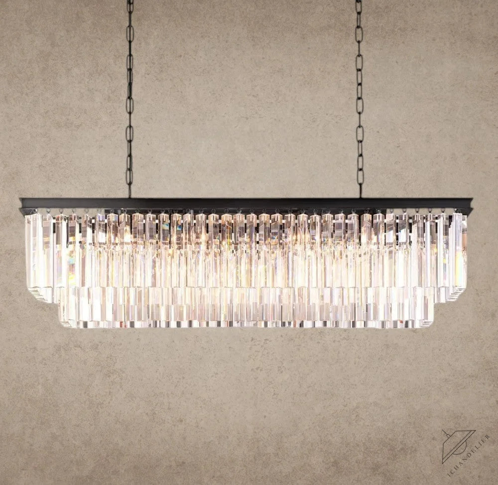 49" / Bronze 1920S Odeon Rectangular Chandelier 40", 49", 59"