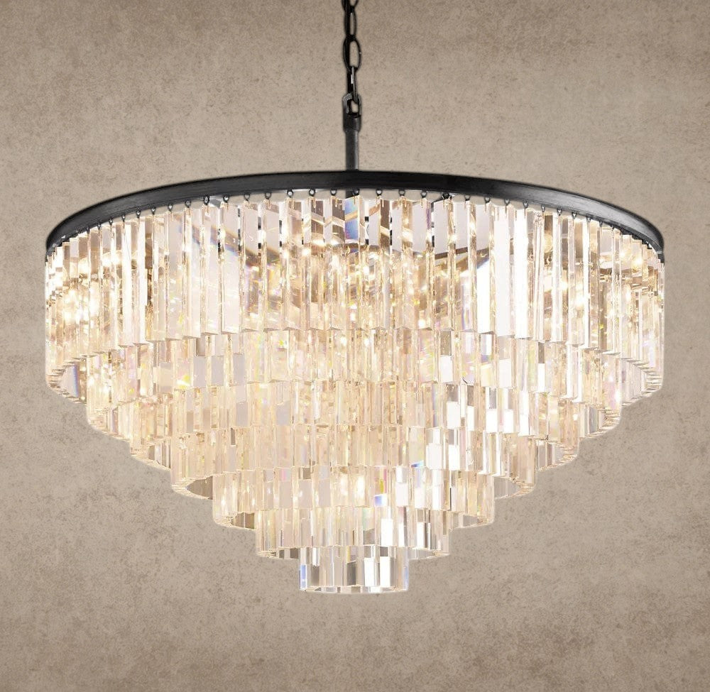 44" / Bronze 1920s Odeon Round Chandelier 20", 32", 44"