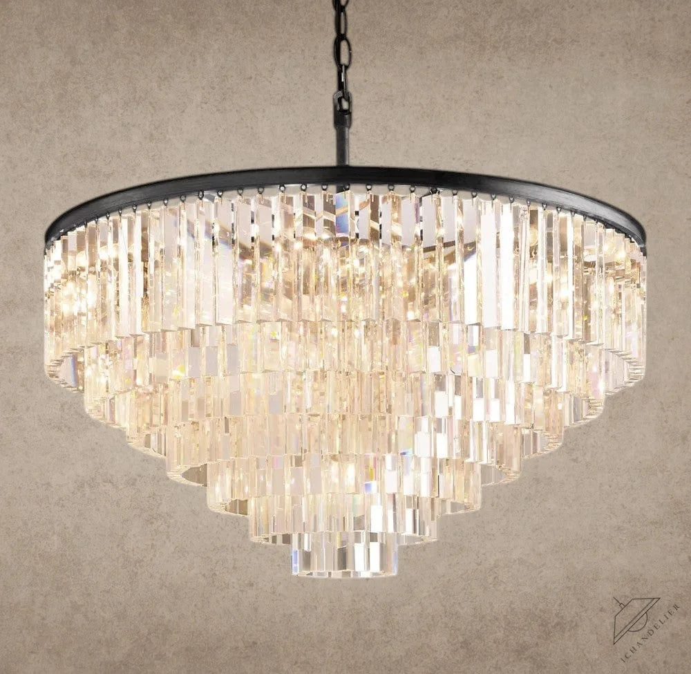 44" / Bronze 1920s Odeon Round Chandelier 20", 32", 44"