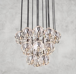 Boule De Cristal Clear/ Smoke Glass Round Cluster Chandelier 14", 19", 24", 30", 40"