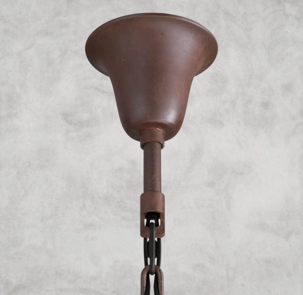 19th C. Rococo Iron & Crystal Round Chandelier 18