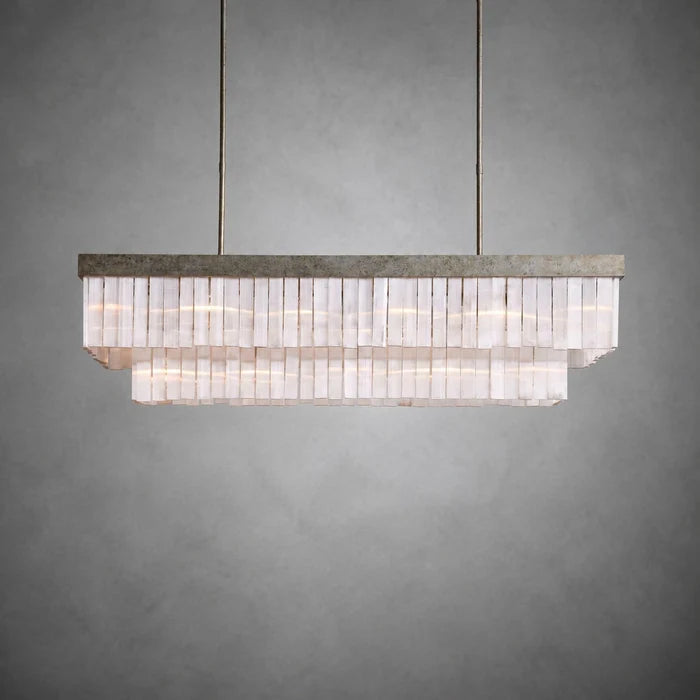 Cameron Luxury Selenite Linear Chandelier 49'' 59''