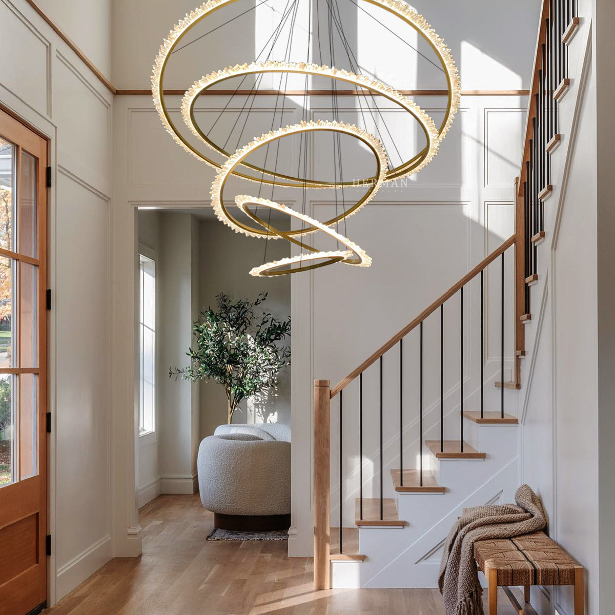 Primary Crystal Multi Rings Chandelier