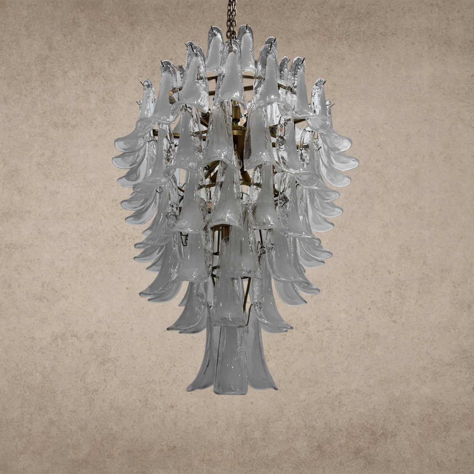 Murano Chandelier – 85 petals – White/Transparent