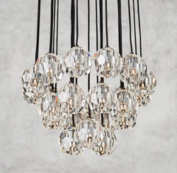 Boule De Cristal Clear/ Smoke Glass Round Cluster Chandelier 14", 19", 24", 30", 40"