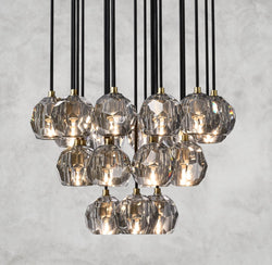 Boule De Cristal Clear/ Smoke Glass Round Cluster Chandelier 14", 19", 24", 30", 40"