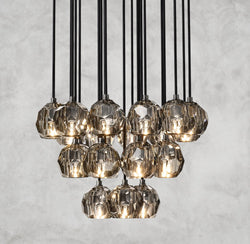 Boule De Cristal Clear/ Smoke Glass Round Cluster Chandelier 14", 19", 24", 30", 40"