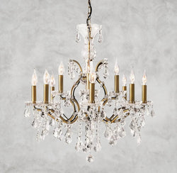 19th C. Rococo Iron & Crystal Round Chandelier 18", 28", 33", 40", 60", 101"