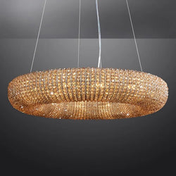 Amber Luxury Crystal Smoke Round Chandeliers 31", 41", 59"