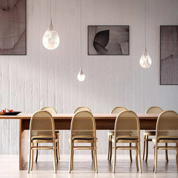 Hailey Alabaster Raindrop Pendant Lighting, Dining Table Pendant 4.25