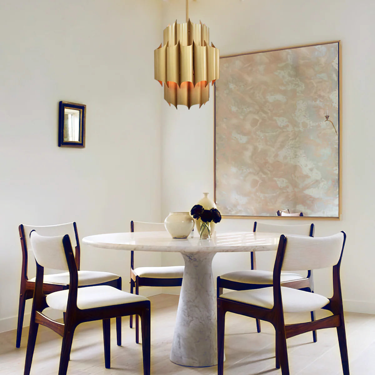Gabe Brass Fluted Chandelier