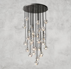 Boule De Cristal Clear/ Smoke Glass Round Cluster Chandelier 14", 19", 24", 30", 40"