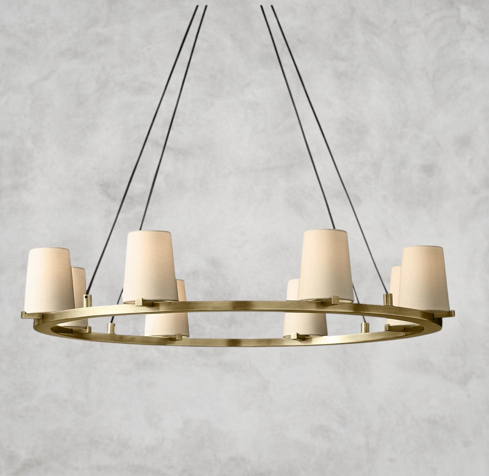 Pauillac Fabric Shade Round Chandelier 36", 48", 60"
