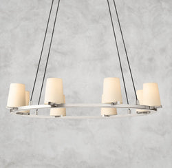 Pauillac Fabric Shade Round Chandelier 36", 48", 60"