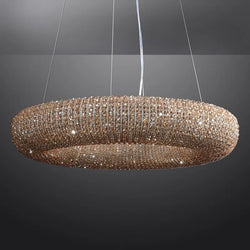 Amber Luxury Crystal Smoke Round Chandeliers 31", 41", 59"