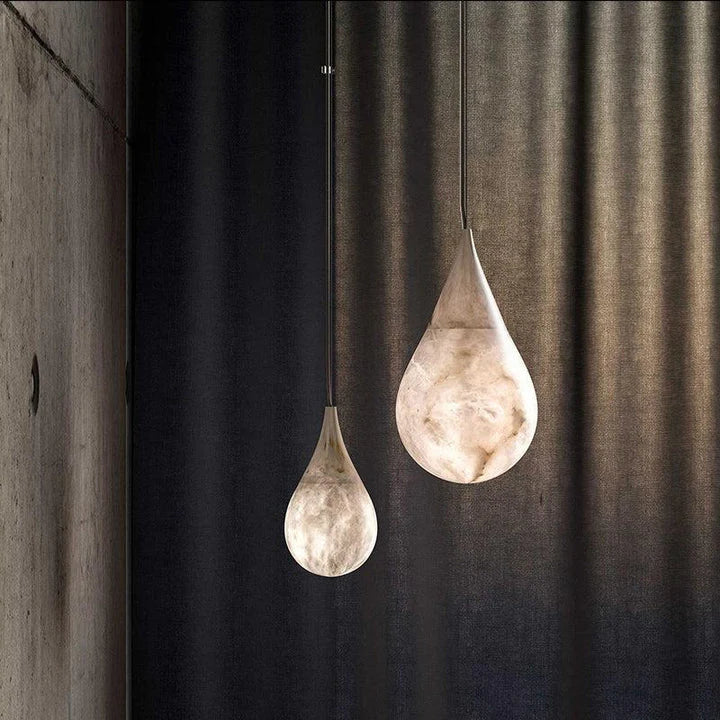 Hailey Alabaster Raindrop Pendant Lighting, Dining Table Pendant 4.25
