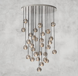 Boule De Cristal Clear/ Smoke Glass Round Cluster Chandelier 14", 19", 24", 30", 40"