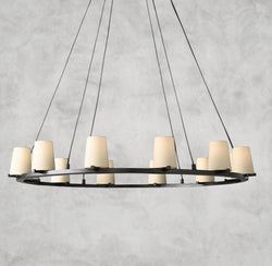 Pauillac Fabric Shade Round Chandelier 36", 48", 60"