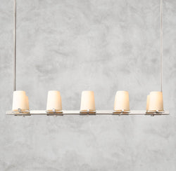 Pauillac Fabric Shade Linear Chandelier 49", 60"
