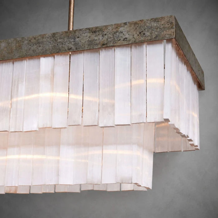 Cameron Luxury Selenite Linear Chandelier 49'' 59''