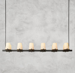 Pauillac Fabric Shade Linear Chandelier 49", 60"