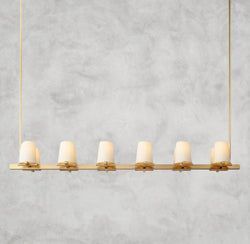 Pauillac Fabric Shade Linear Chandelier 49", 60"