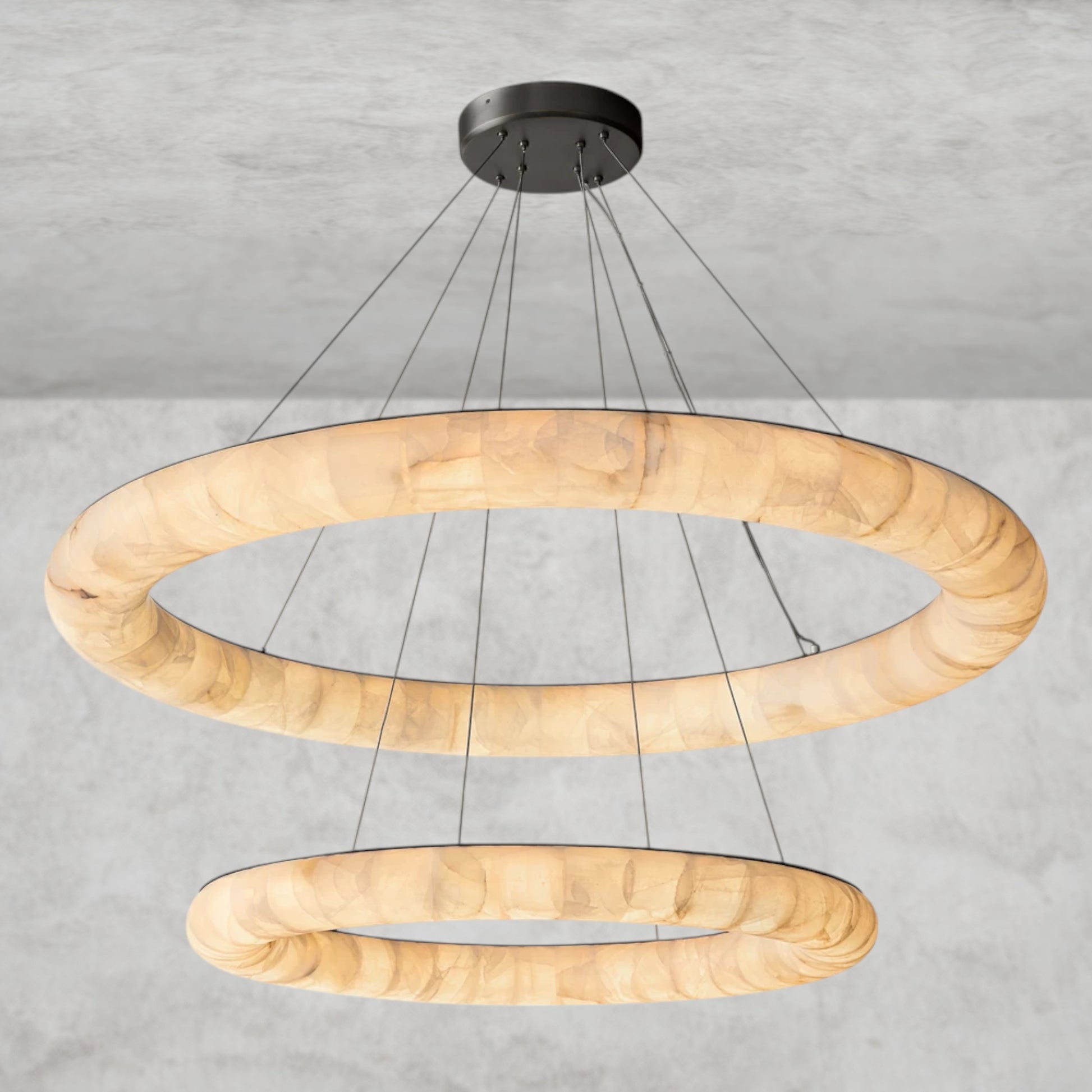 Rivage lisse 2-Tiered round chandelier 61"