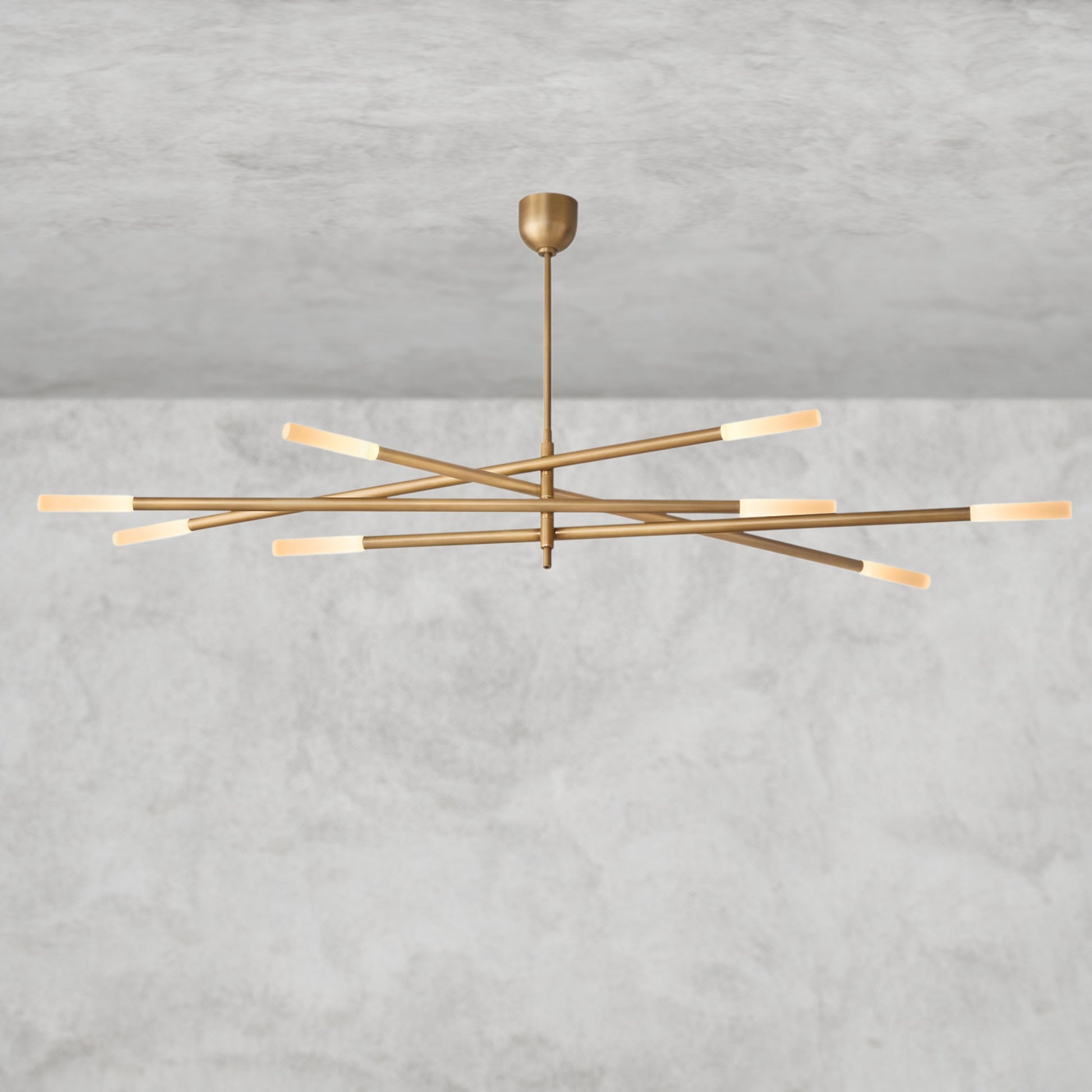 Rousseau 8-Light Mobile Etched Rod Chandelier 65", 80"