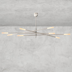 Rousseau 8-Light Mobile Etched Rod Chandelier 65", 80"