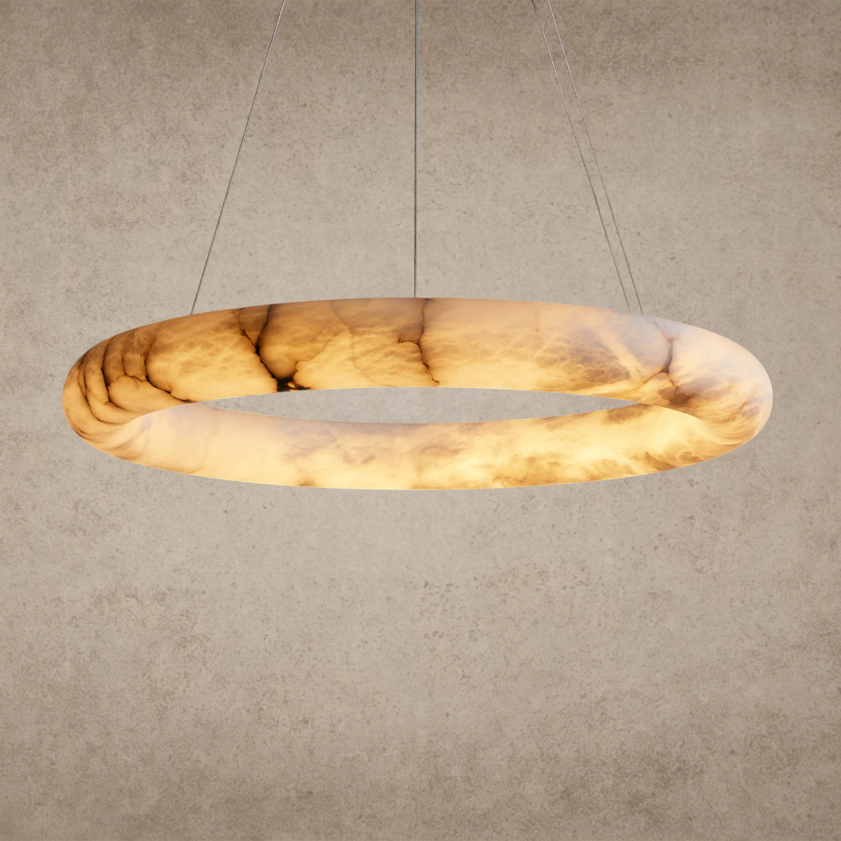 Halima Halo Alabaster Chandelier