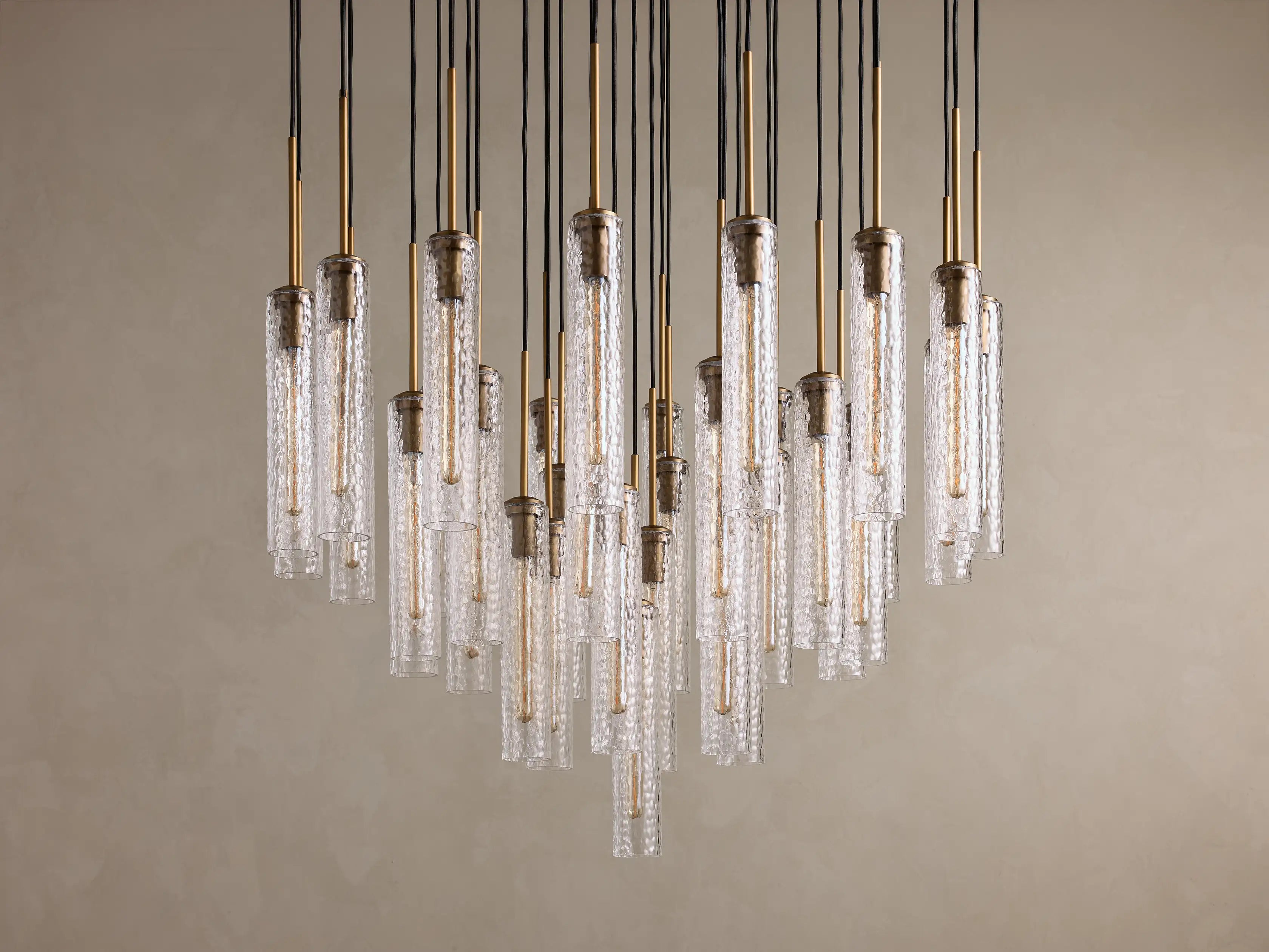 Colleena Hammered Glass Round Chandelier