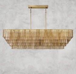 Sirene Smoke Glass Rectangular Chandelier 59", 77"