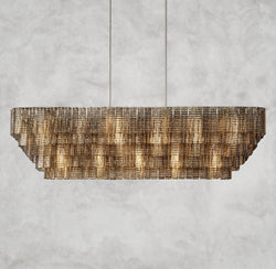 Sirene Smoke Glass Rectangular Chandelier 59", 77"