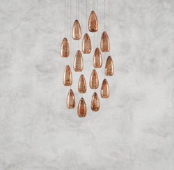 Edda Round Glass Chandelier 23", 35"