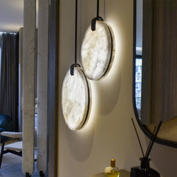 Alabaster Disc Pendant Light 9.8", 13.8", 17.7", 21.3", 25.2"