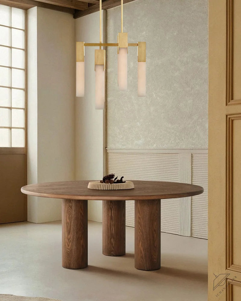 8 Lights Organic Elegance Linear Convet Alabaster Chandelier