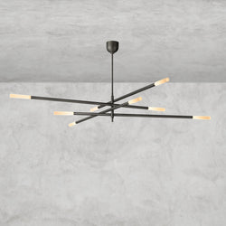 Rousseau 8-Light Mobile Etched Rod Chandelier 65", 80"