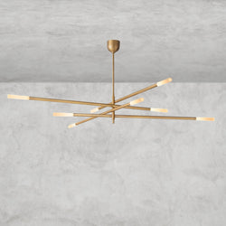 Rousseau 8-Light Mobile Etched Rod Chandelier 65", 80"