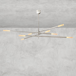 Rousseau 8-Light Mobile Etched Rod Chandelier 65", 80"